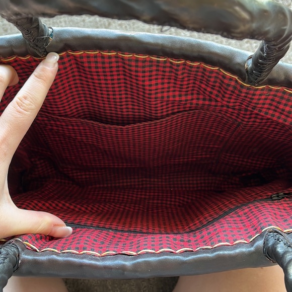 Folk Art Leather Vintage Butcher’s Bag Dated 1895 - Picture 8 of 16